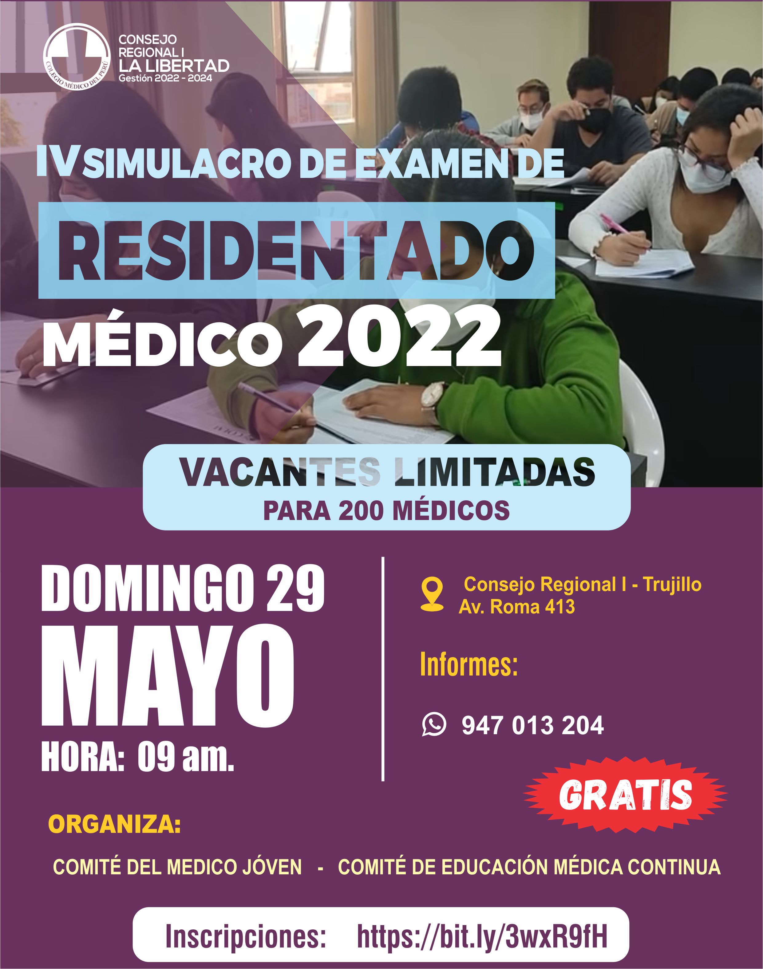 Iv Simulacro De Examen De Residentado MÉdico 2022 Colegio Médico Del Perú Consejo Regional I